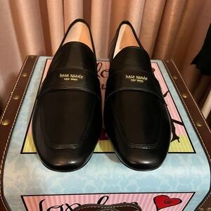 Kate Spade Black Leather Slip-On Shoes